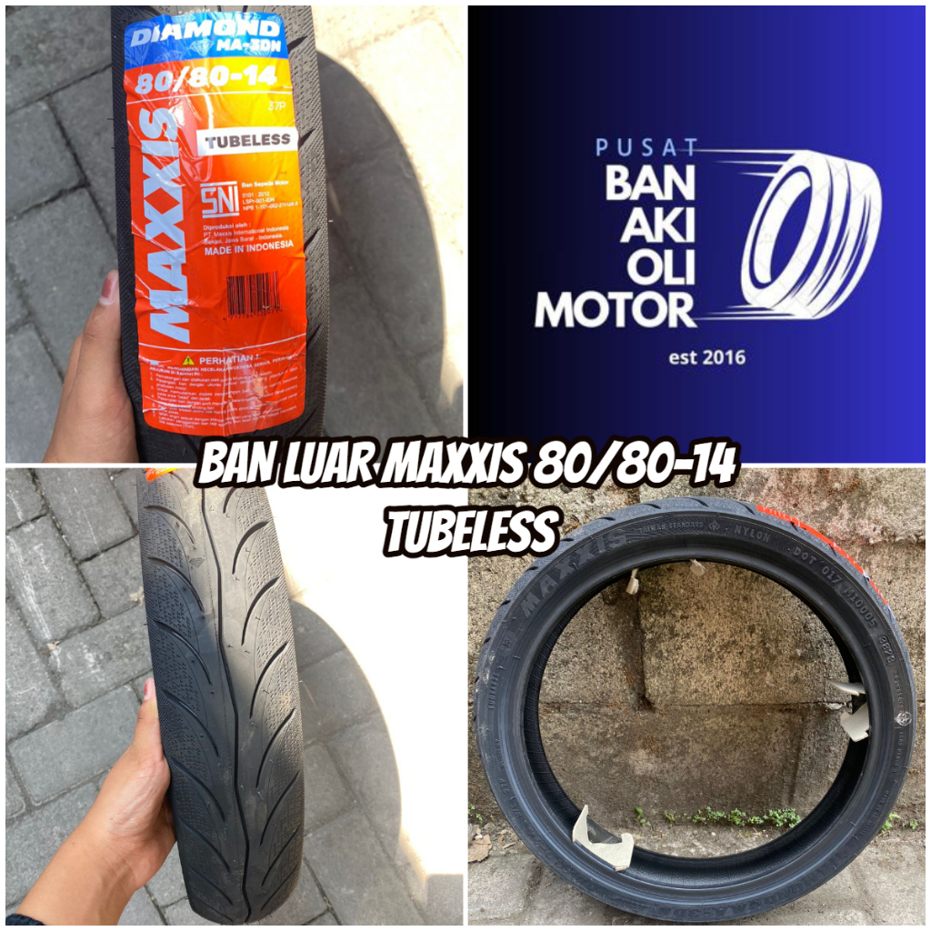 BAN LUAR MAXXIS 80/80-14 TUBELESS BAN MATIC || BAN LUAR MATIC MAXXIS 80/80-14 TUBLESS