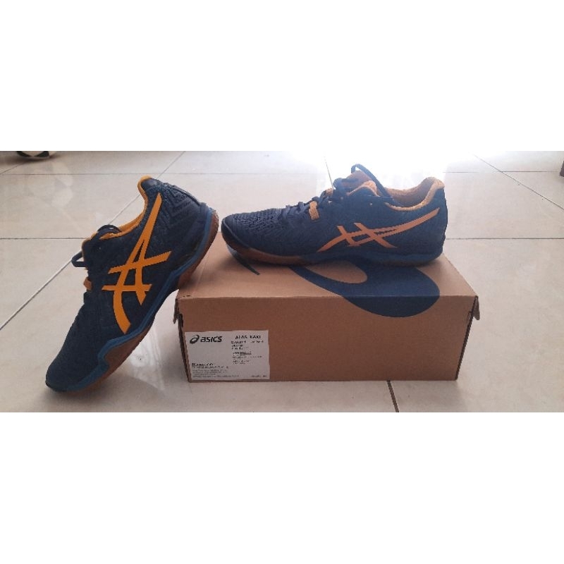 Sepatu "ASICS Court Control FF2" Deep Ocean / Amber ORIGINAL Second Ukuran 45 Diimpor Langsung Oleh 