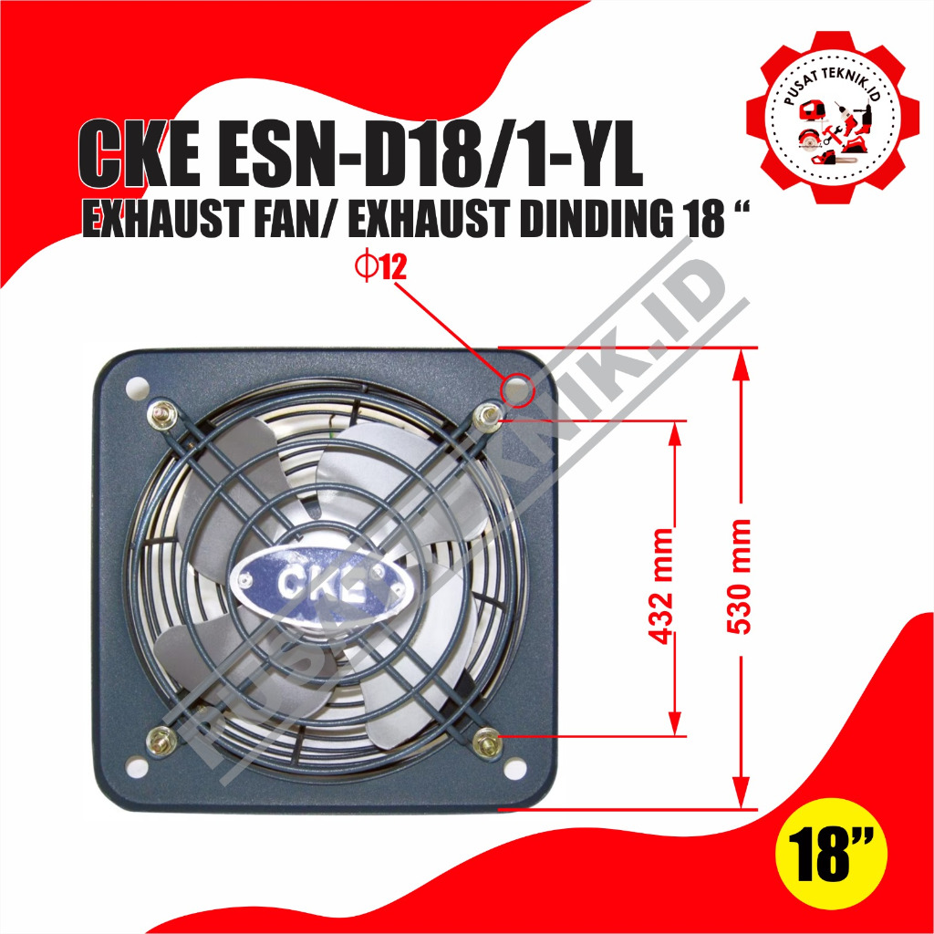 Exhaust Fan Dinding CKE ESN-D18/1-YL Size 18 Inch / Exhaust Fan 18inch