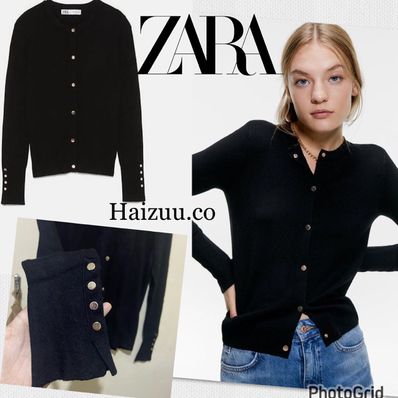 ZARA CARDI KNIT GOLD BUTTON preloved