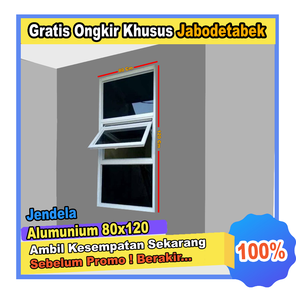 Jendela aluminium modern 80x120 | Jendela Alumunium 60X120 | Kusen Alumunium (Alumunium window)