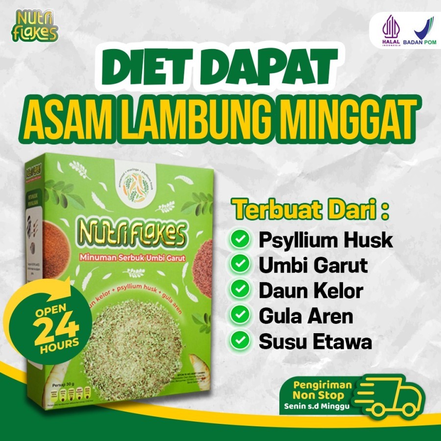 

Nutriflakes Sereal Sehat Umbi Garut 280gr - Solusi Untuk Atasi Masalah Lambung / Pencernaan dan Solusi Diet Alami Tanpa Efek Samping Sereal Umbi Garut WITH PSYILIUM HUSK & KELOR