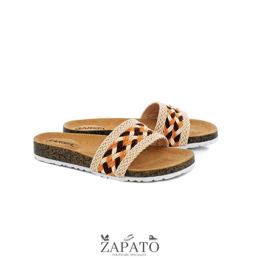 Sandal Selop Slipper Anak Perempuan Cewek umur 6 7 8 9 10 Tahun Cream - Zapato Official