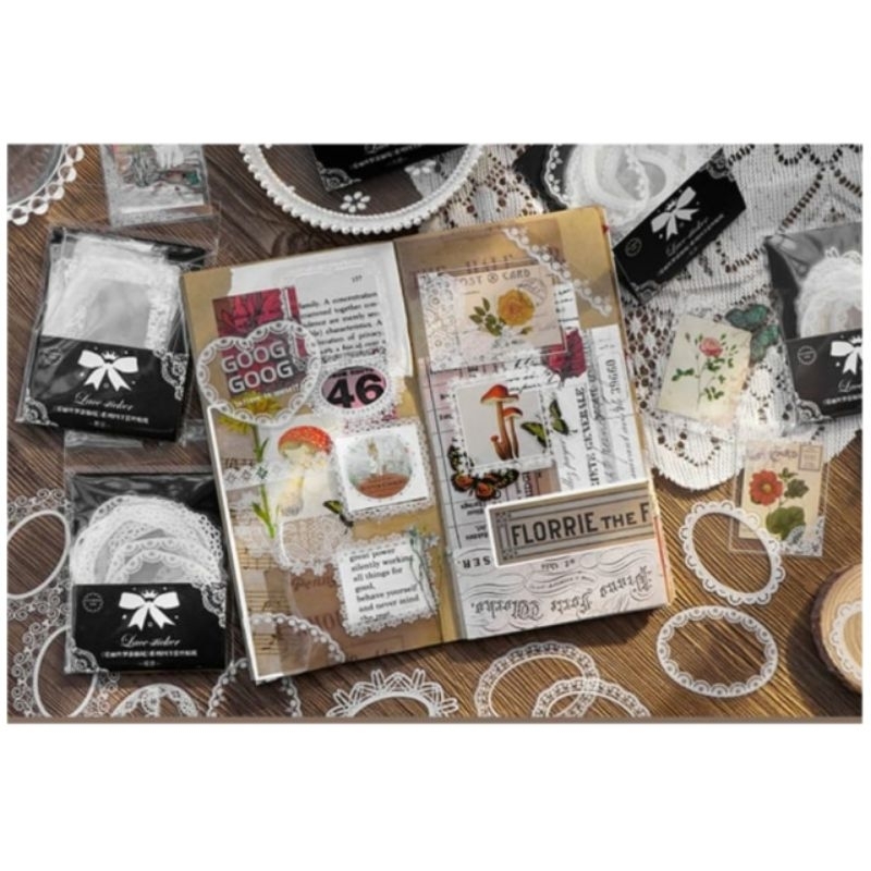 

30 pcs S012 Stiker mini lace series / Sticker Deco Aesthetic Journal Planner Scrapbook Estetik Renda