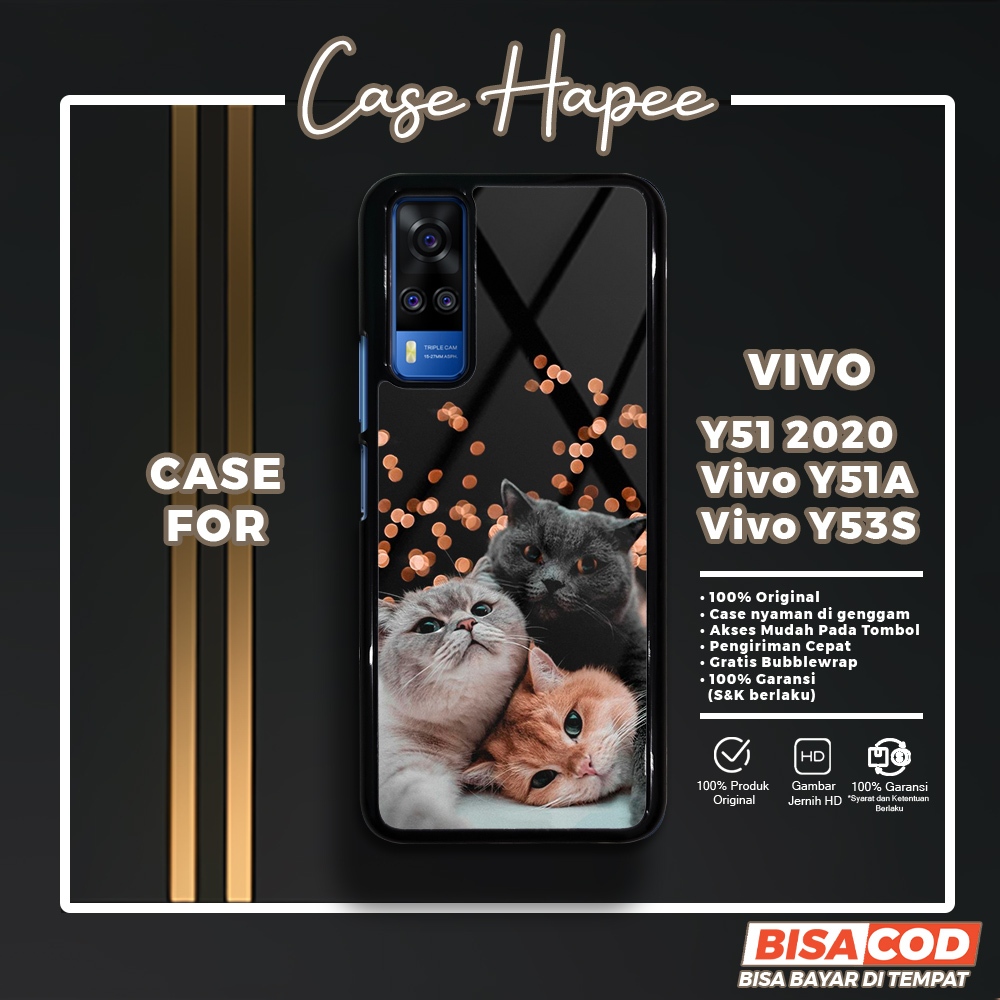 Case Vivo Y51 2020 Y51A Y53S Casing Vivo Y51 2020 Y51A Y53S [MEOW] Casehapee Case Glossy Case Aesthe