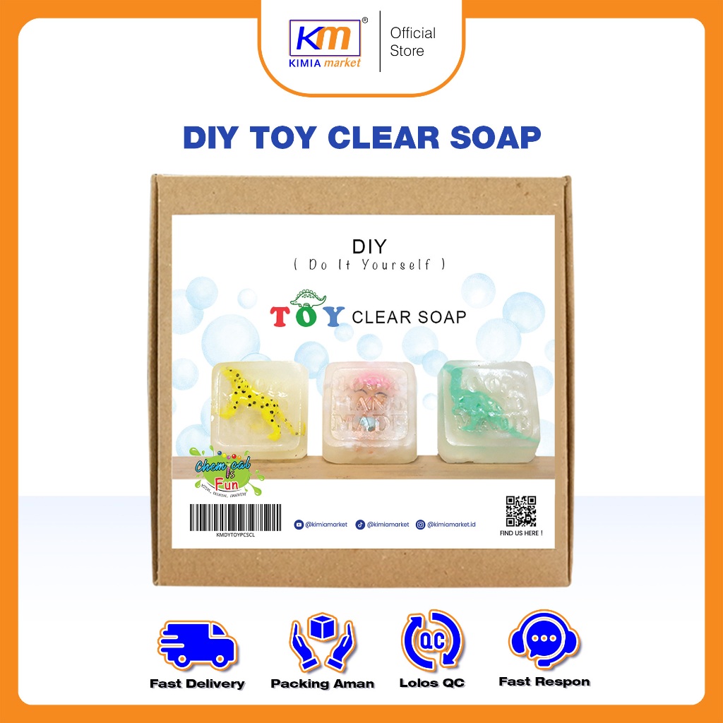 Premium DIY KIT Toy Soap Bening / Sabun Untuk Anak / Making Kit Soap / Handmade Sabun Batang / Bahan