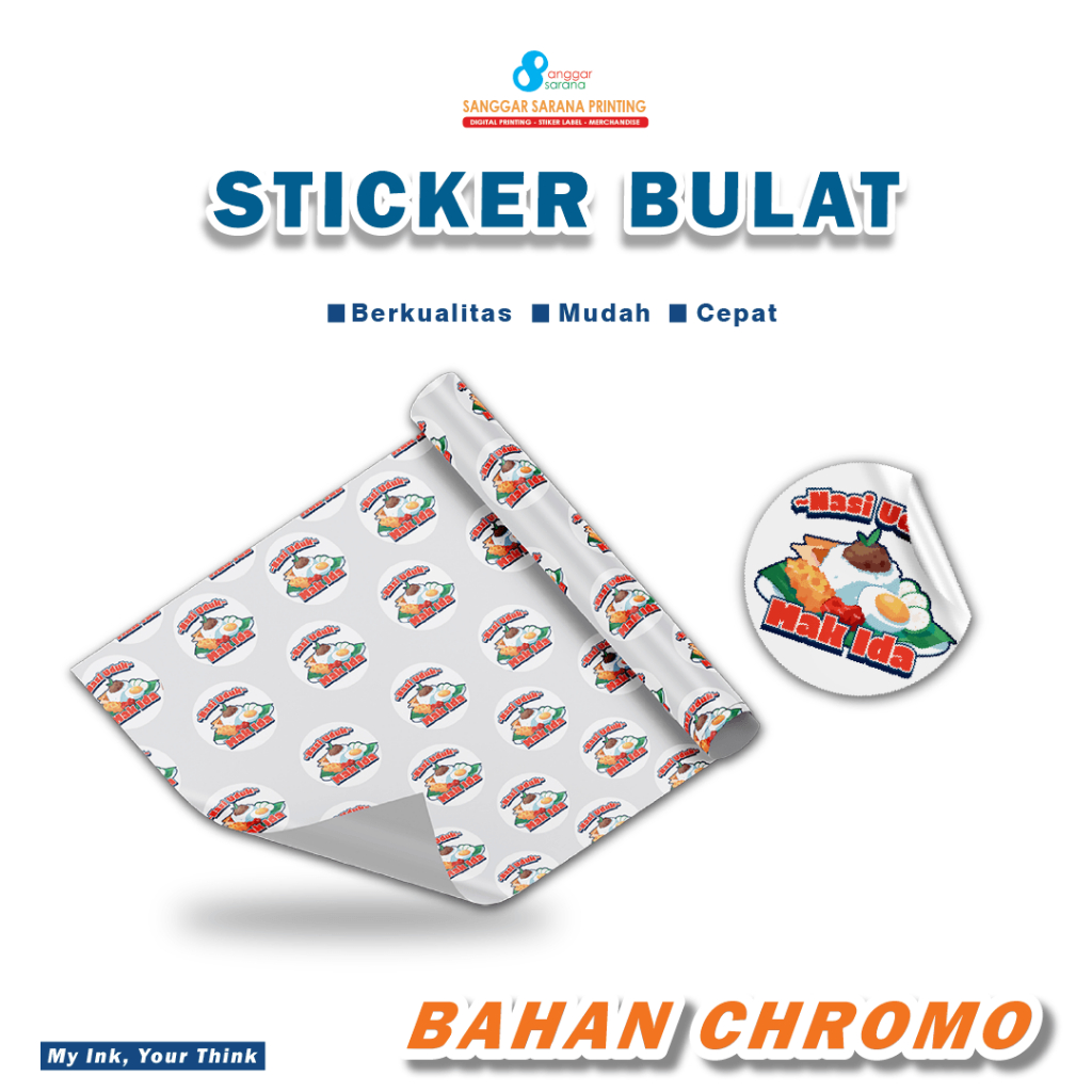 

Stiker Chromo Bulat Label Kemasan Custom Label Kemasan Makanan - FREE TEMPLATE