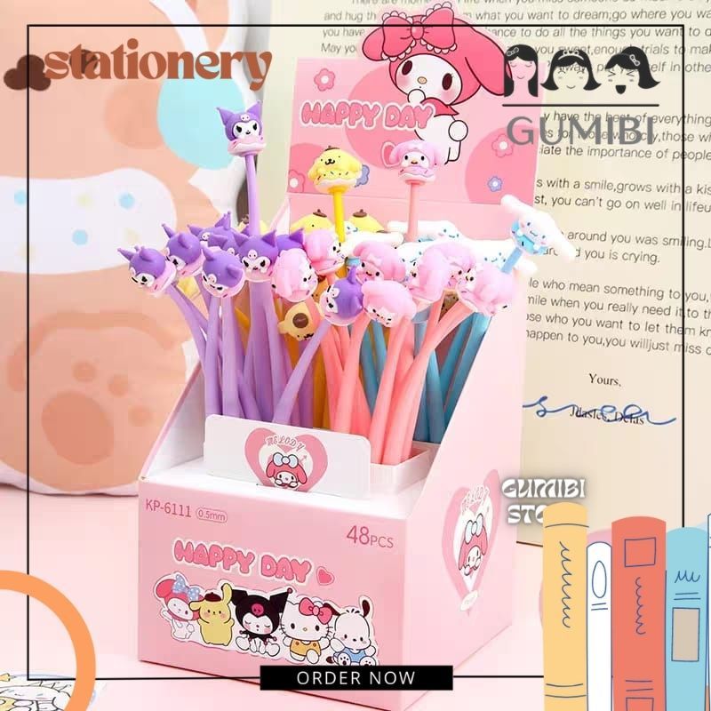 

Pulpen Lentur Sanrio Custom Gel Pen Lentur Kuromi Cinnamorol Melody Purin Pulpen Lucu Viral Termurah