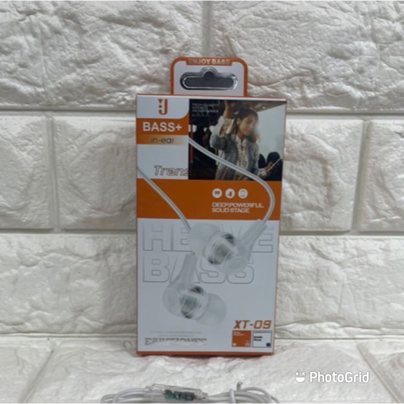 Headset XT-09 Handsfree  Tranparan + Mic 3.5MM Stereo Bass Bisa Buat Telepon