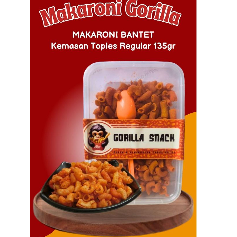 

MAKARONI GORILLA - MAKARONI BANTET RENYAH KEMASAN TOPLES 135GR