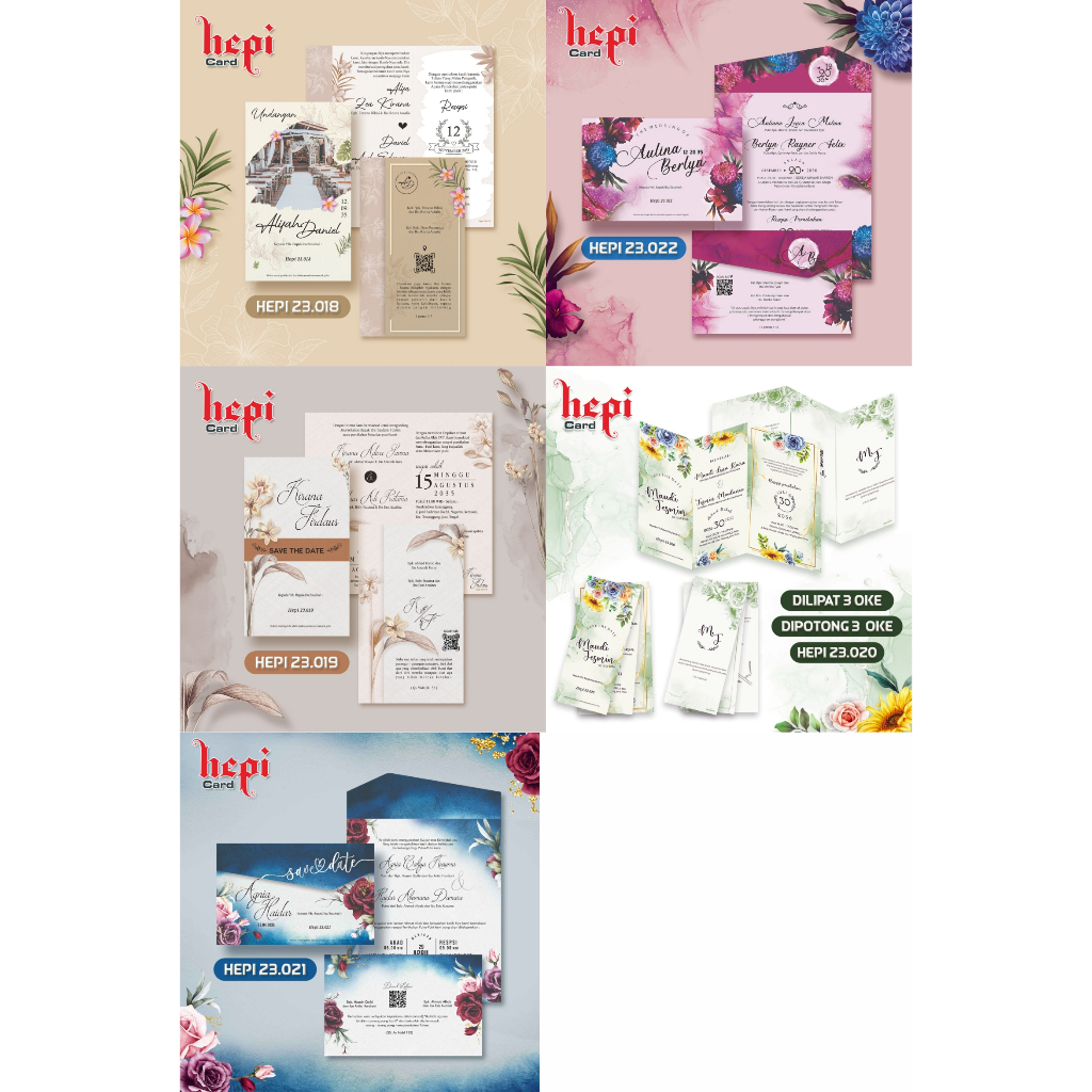 

Cetak Undangan Pernikahan Kode Hepi- Undangan Pernikahan - Cetak Undangan Murah