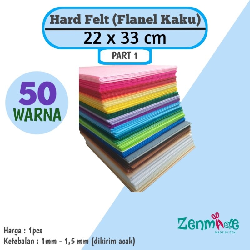 Hard Felt 22x33 cm  (Stiff Felt) Kain Flanel kaku • Non Woven Felt • Premium Busybook