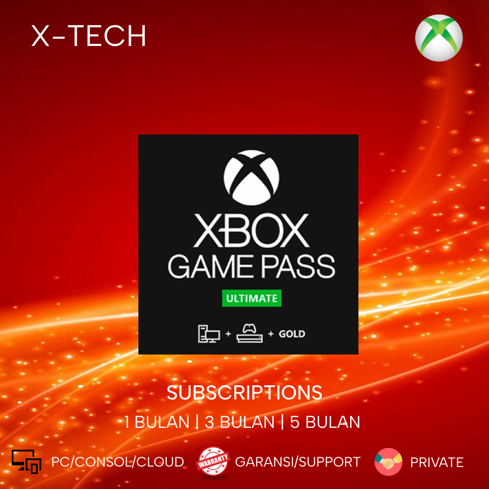 Game Pass Gamepass Ultimate Xbox one series X|S 1/3/5 bulan