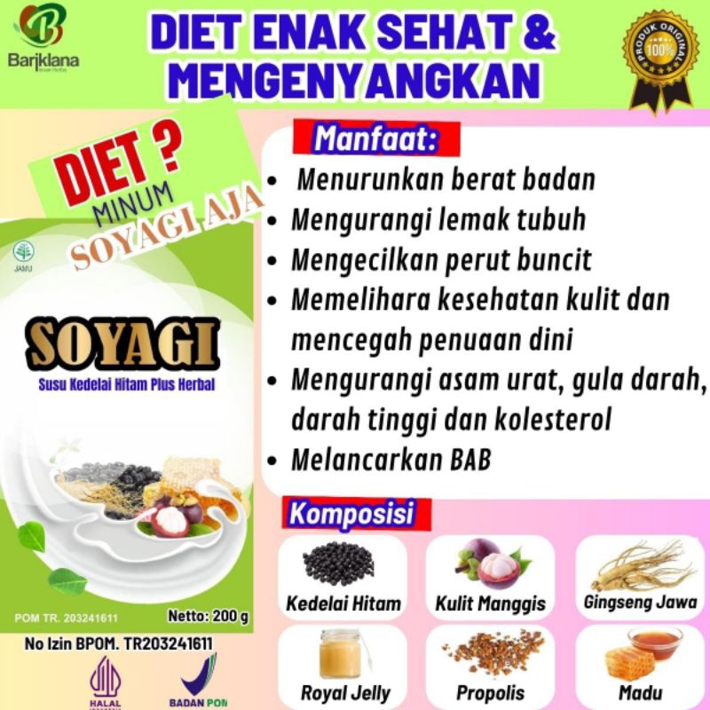 

SOYAGI Kedelai plus Herbal Susu Diet Pengganti Makan Pelangsing ampuh mengecilkan perut