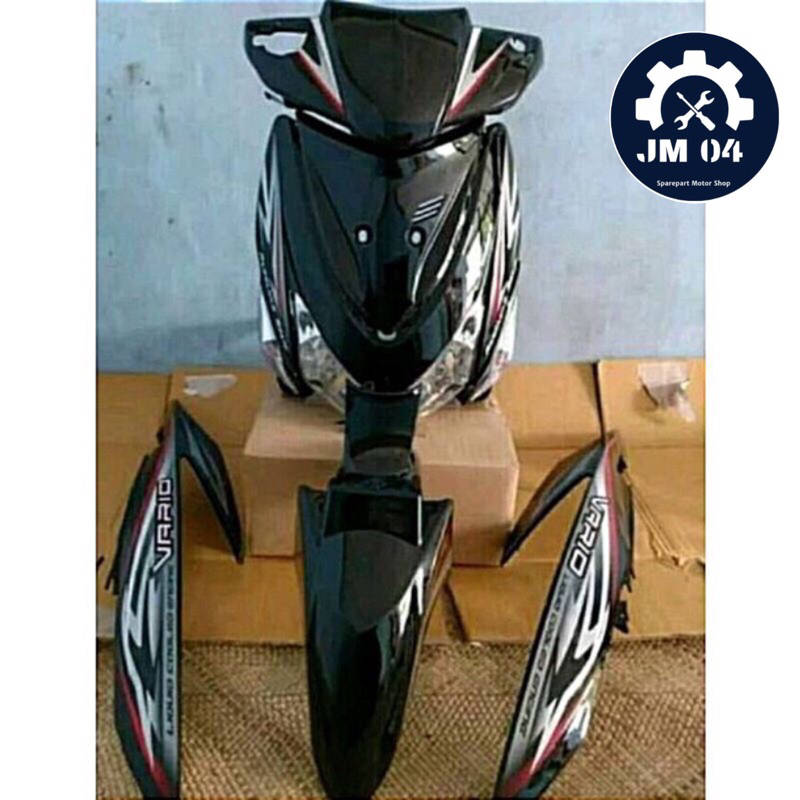 COVER FULL BODY HALUS+STRIPING+REFLEKTOR LAMPU DEPAN+LAMPU SEIN MOTOR HONDA VARIO CW 110 KARBU WARNA