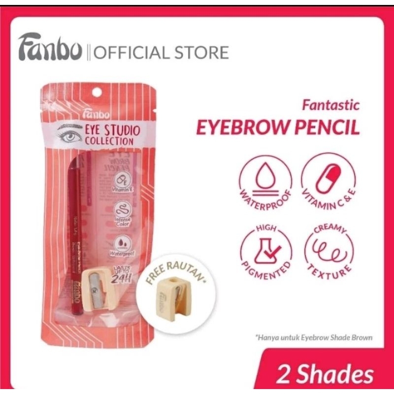 PENSIL ALIS FANBO COKLAT FREE RAUTAN kemasan terbaru