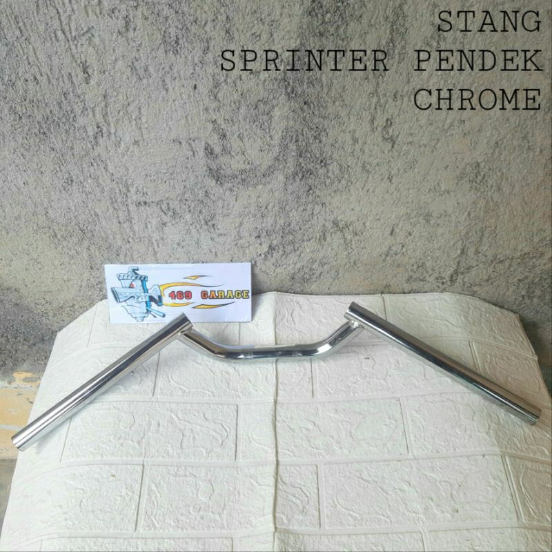 Stang / Stir Model Sprinter Pendek Chrome Bahan Tebal | Bisa Untuk  Cb Vixion W175 Xabre  Tiger Ninj