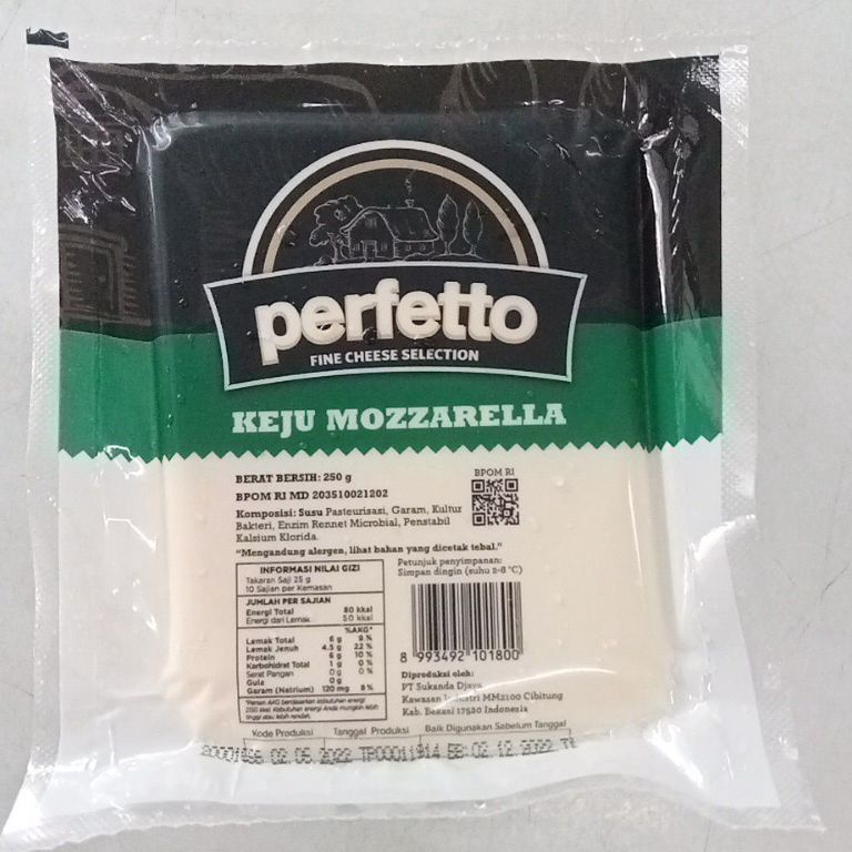 

KODE BMU329 Keju Mozarella PERFETTO 25 gr Keju Enak