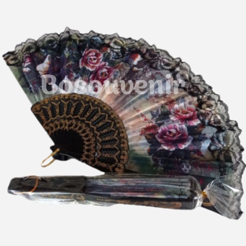 Souvenir pernikahan Kipas Spanyol hitam