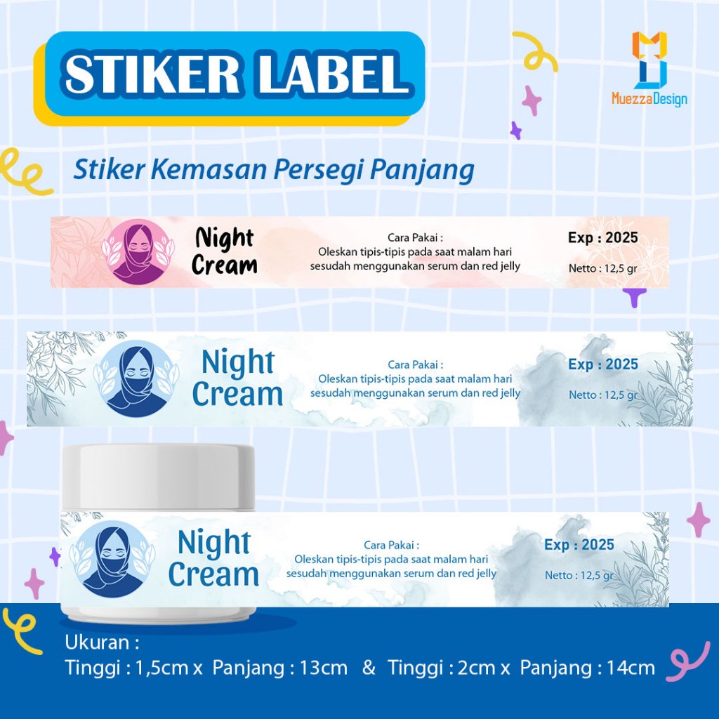 

Stiker label pot cream | Stiker kemasan | Label