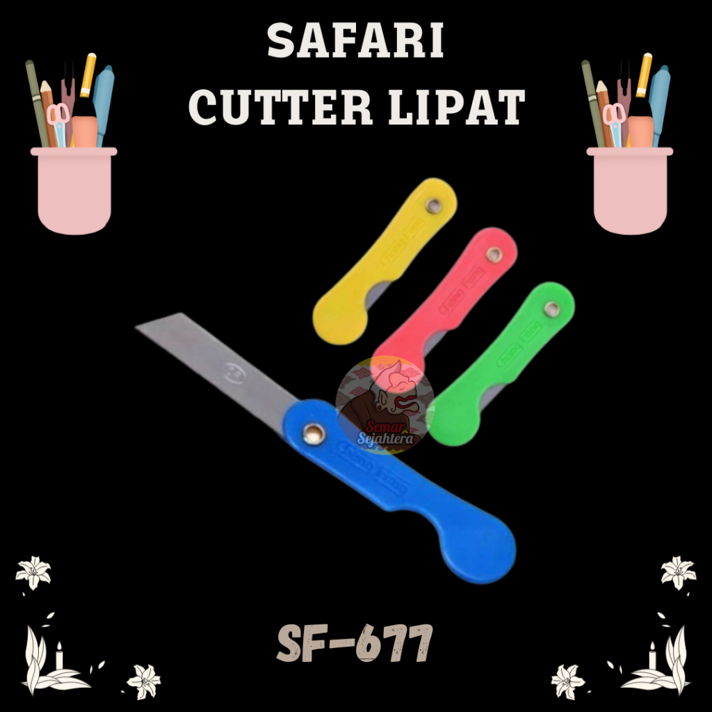 

[RENTENG] CUTTER LIPAT / PISAU LIPAT / CUTTER MINI SAFARI SF-677 (12 PCS)