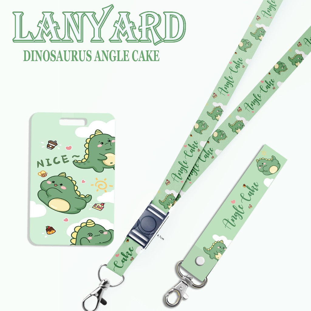 

STRAP LANYARD CARD HOLDER Dinosaurus Angle Cake Gantungan Kunci, Handphone, ID Card