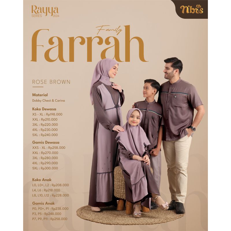 Baju Sarimbit 2024 Rayya Farrah Rose Brown