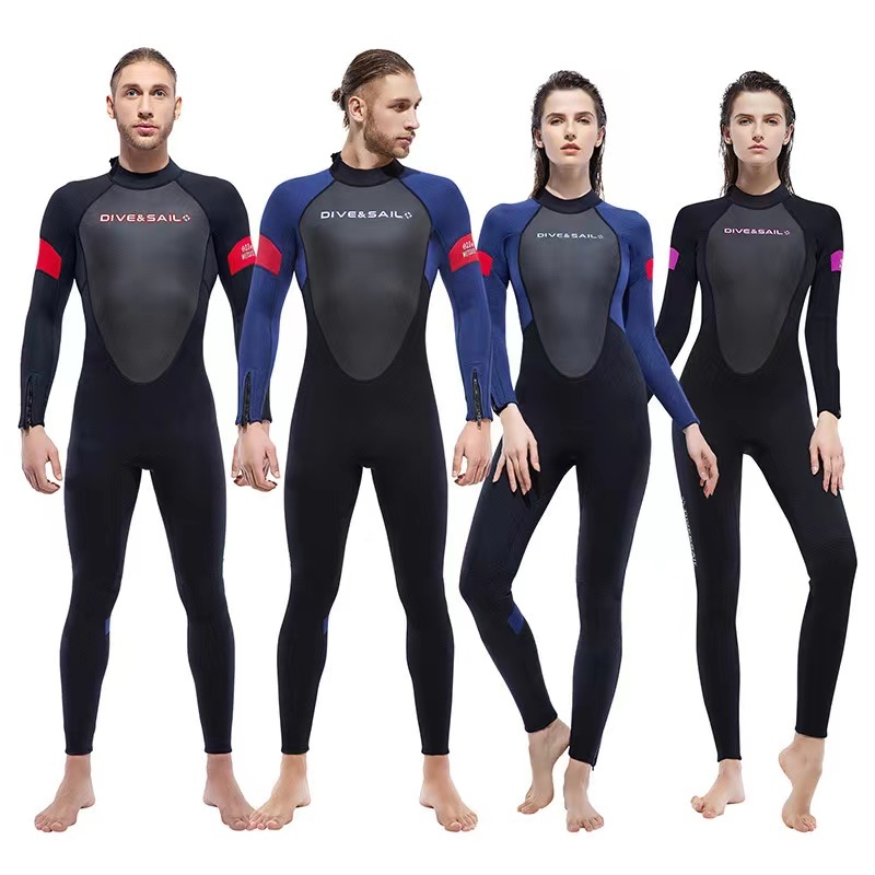 3MM DIVE&SAIL Neoprene Wetsuit Diving Set Men And Women One-piece Scuba Diving Suit Free Diving Suit