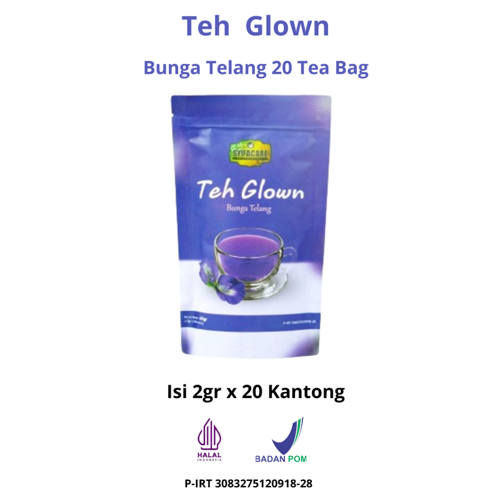 

Teh Glown Syifacare - Teh Celup Bahan Alami Herbal Bunga Telang Bantu Menjaga dan Mempercantik Kulit 20 Tea Bag