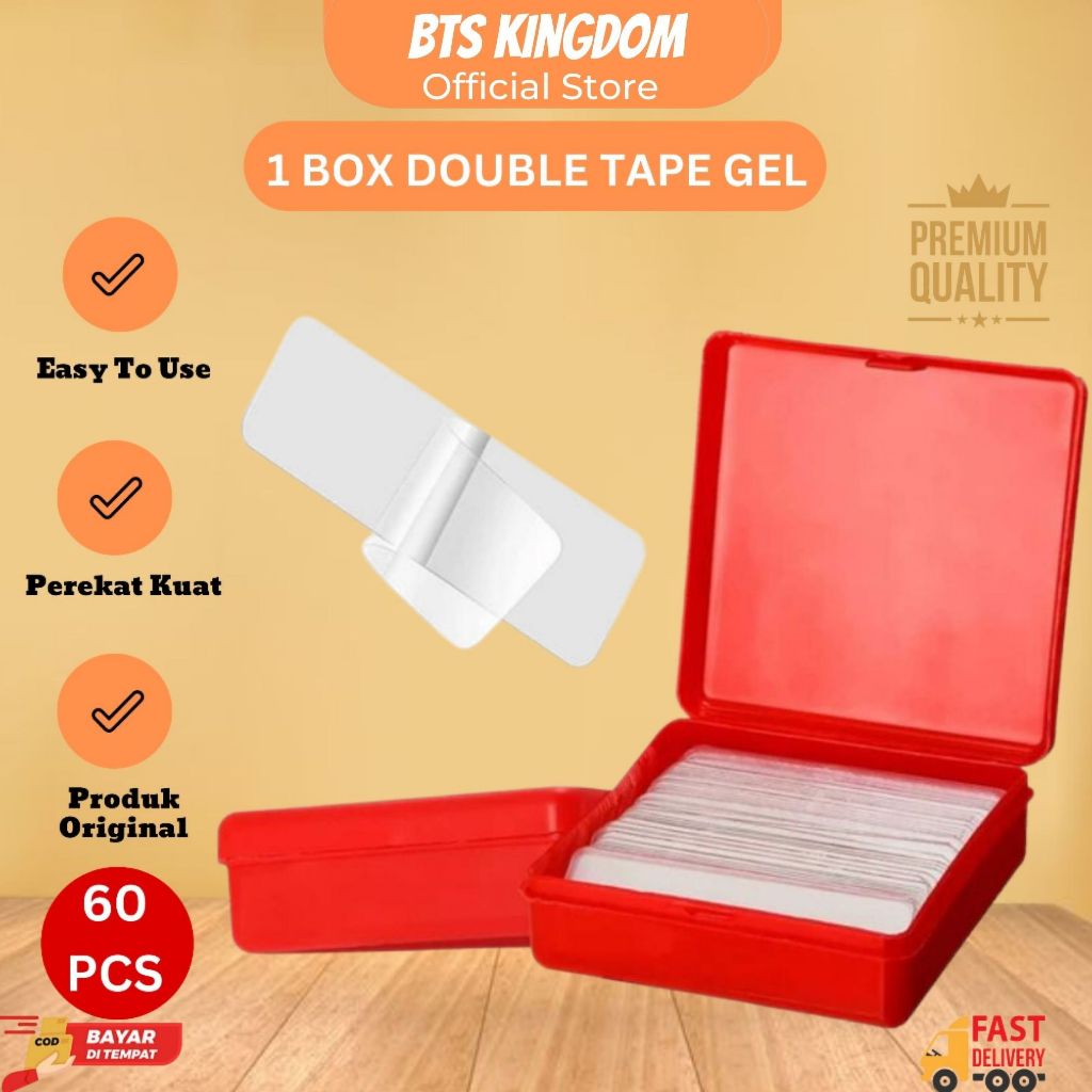 

1 Box isi 60 PCS Double Tape Gel Pita Perekat Dua Sisi Multifungsi