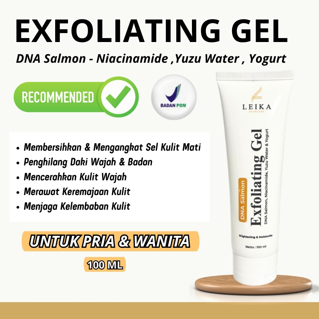 Exfoliating Gel Leika Skincare Bpom pembersih daki penghilang daki Penghilang daki di wajah perontok