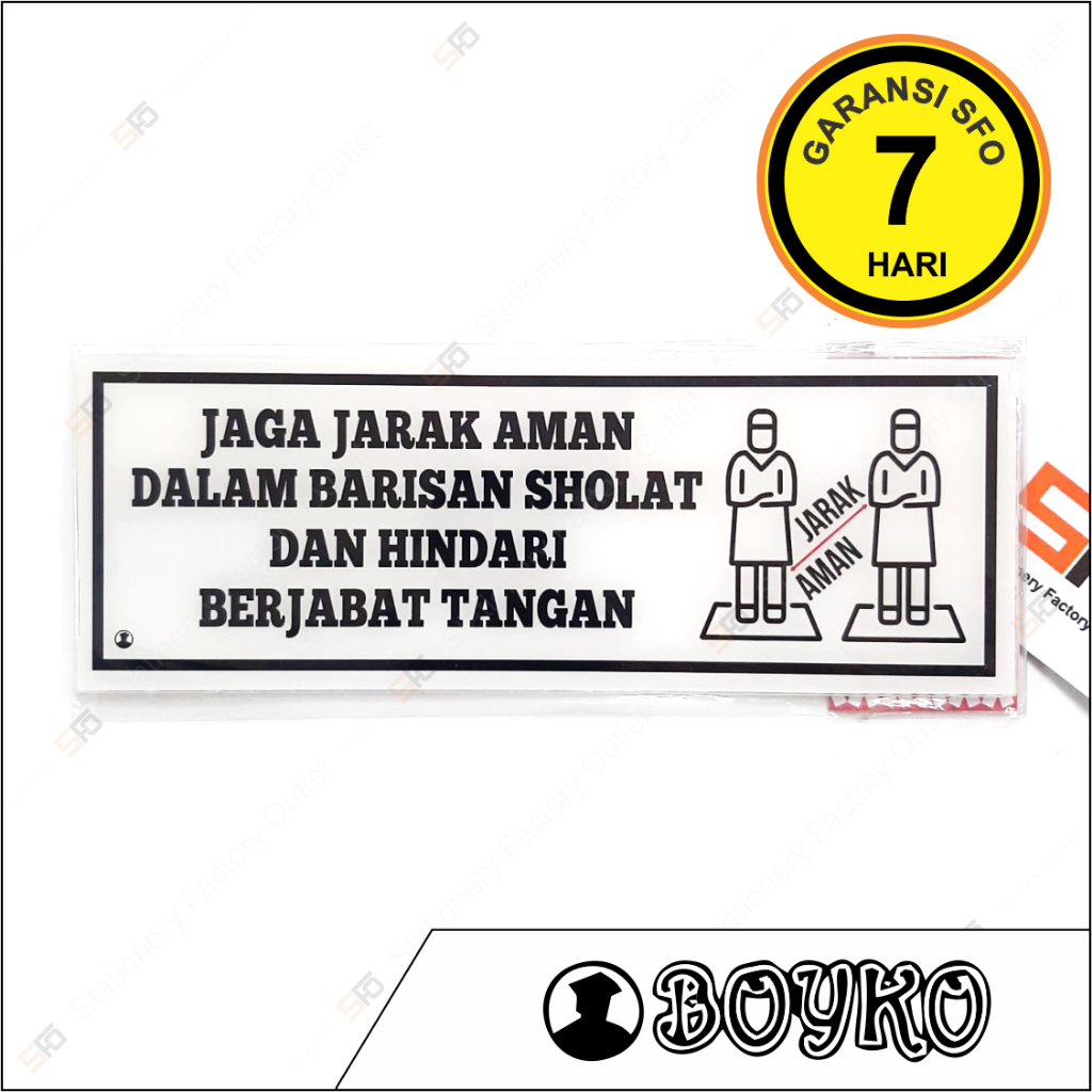 

Akrilik Jaga Jarak Barisan Sholat - Acrylic Sign Standard 25cm x 9cm - SFO Semarang Official