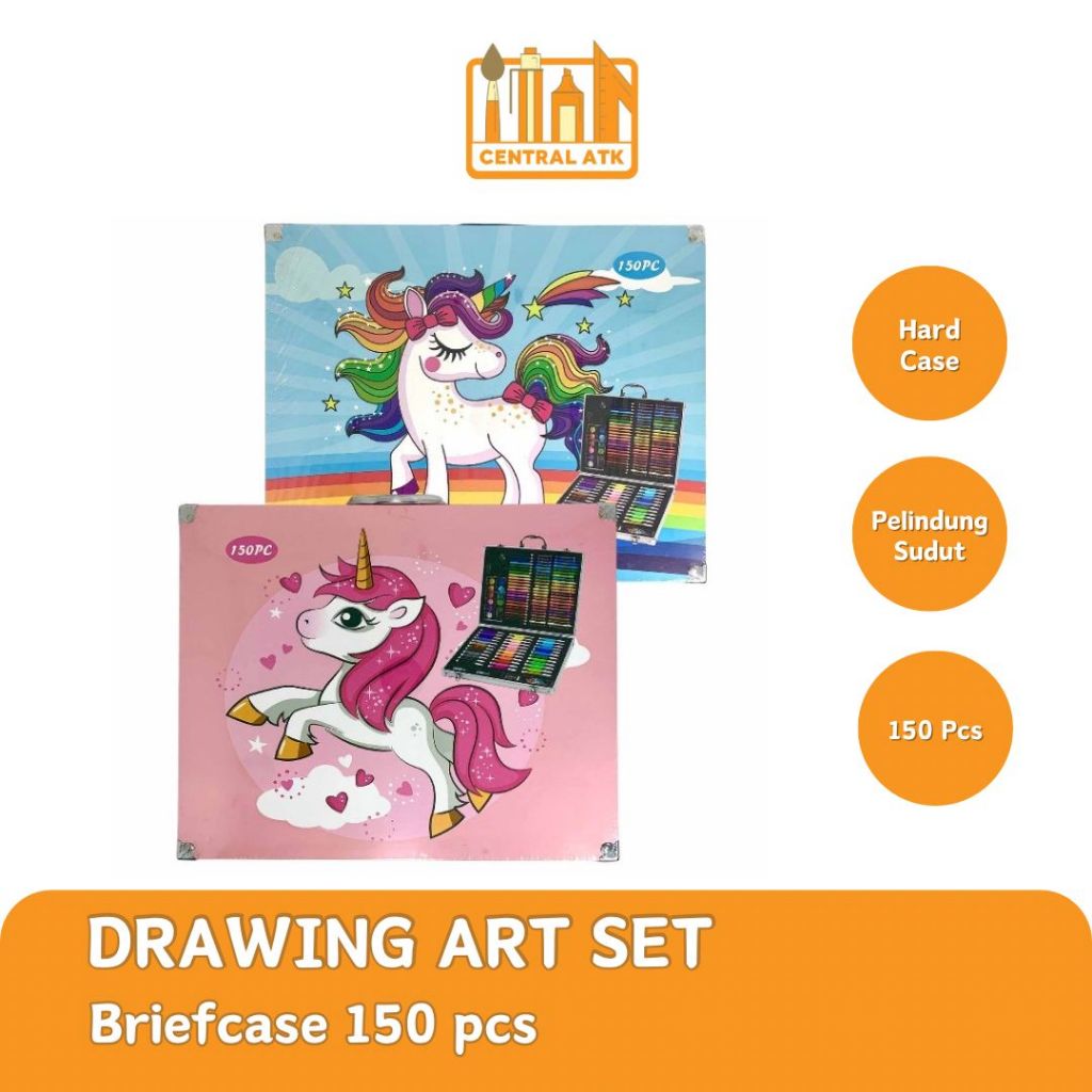 

DRAWING ART SET BRIEFCASE 150 PCS | PENSIL WARNA CRAYON ALAT MEWARNAI