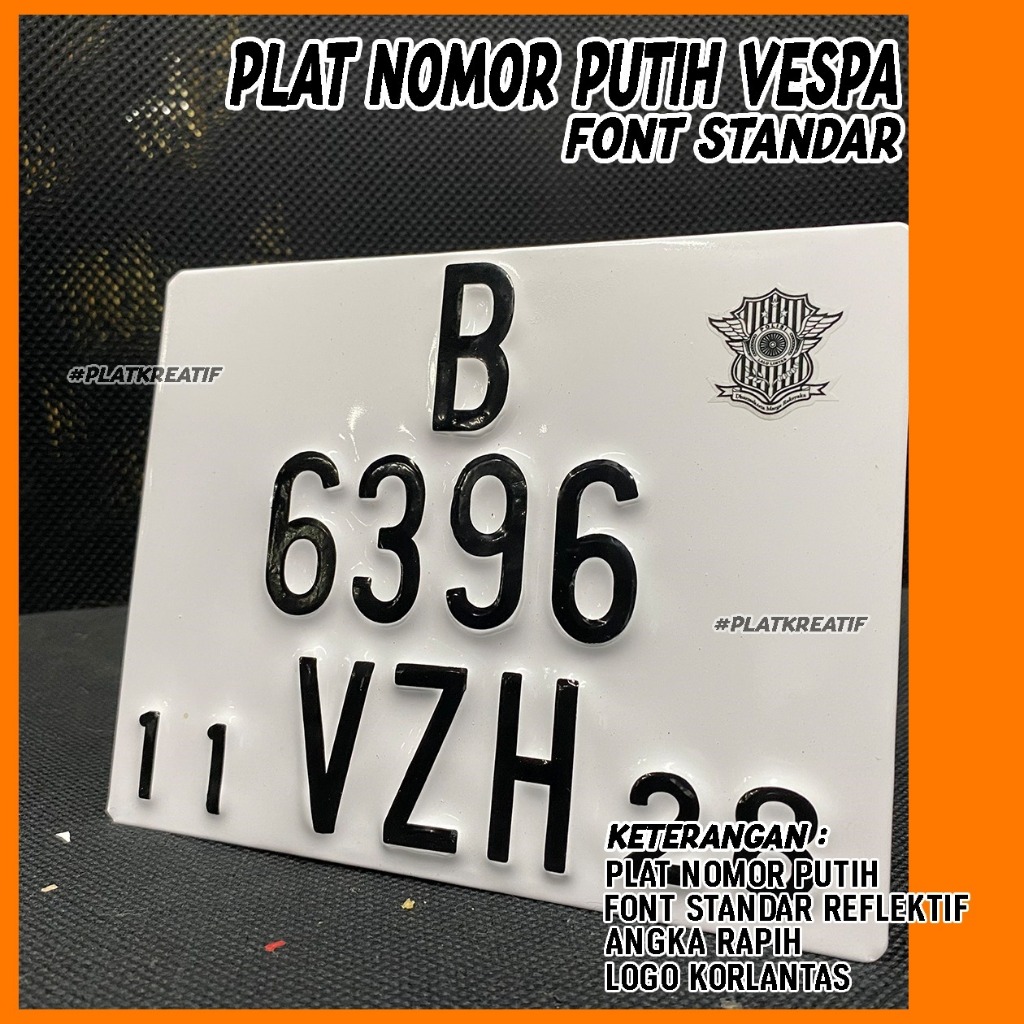 Bikin Plat Nomor Kotak Plat Nomor Motor Vespa Putih PlatKreatif