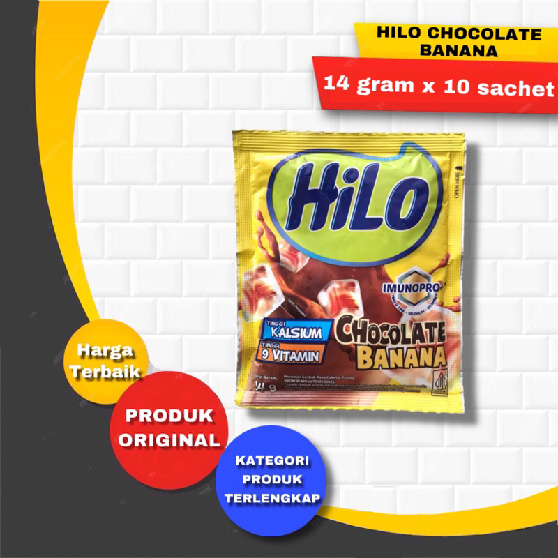 

Hilo Chocolate Banana Minuman susu serbuk sachet Renceng Tinggi Kalsium panas dingin Coklat