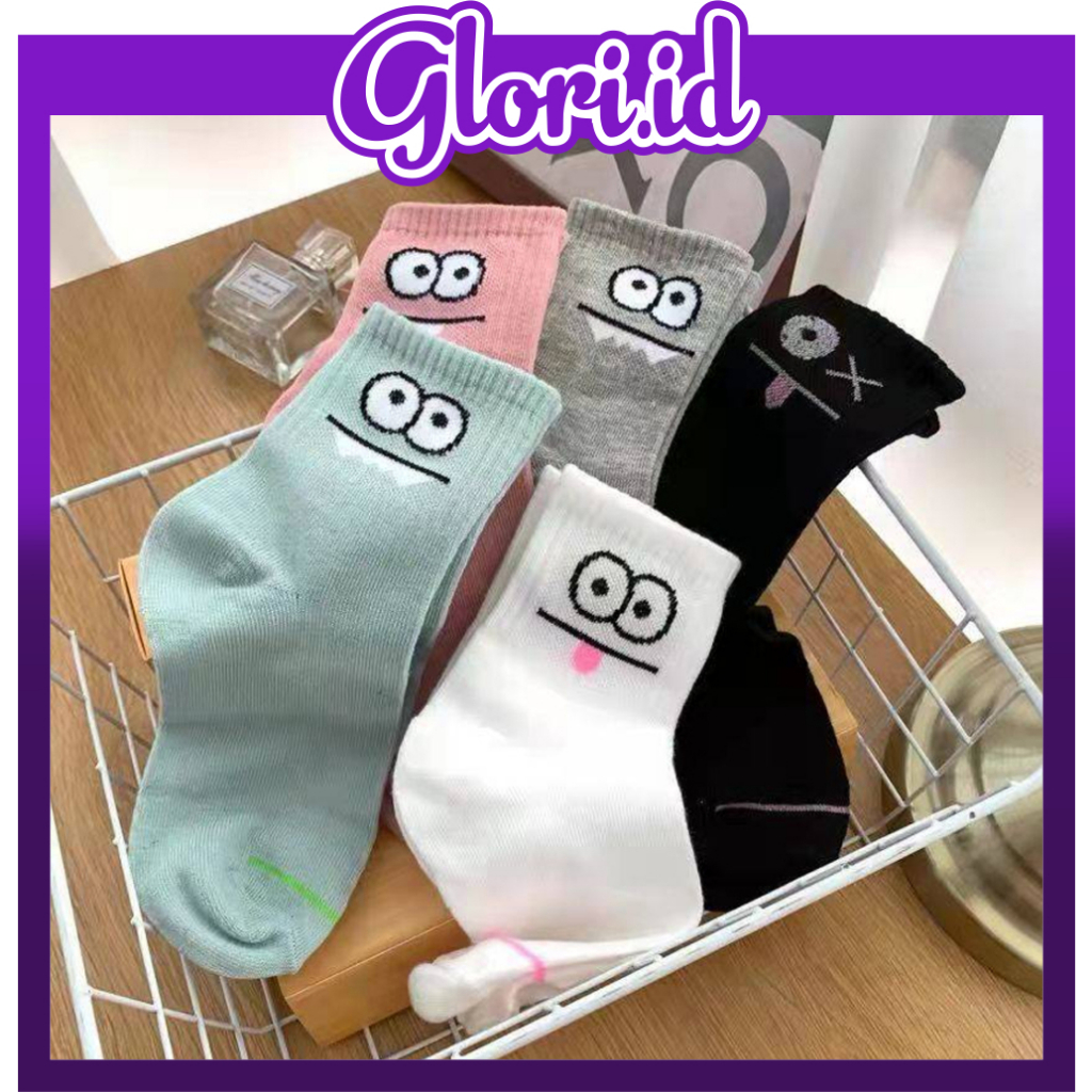 GLORI.ID Kaos Kaki Wanita Funny Eyes Women Socks KK157