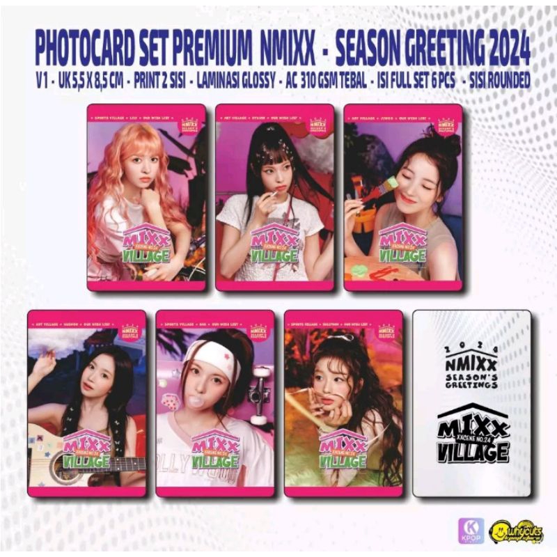 Photocard set premium Nmixx Season Greeting laminasi glossy print 2 sisi
