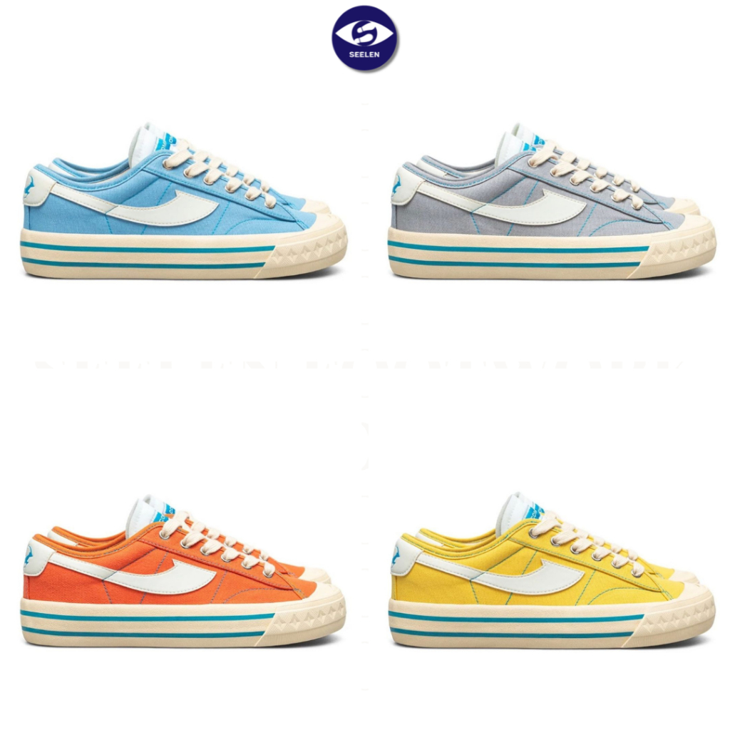 Sepatu Compass Retrograde Low Cyan Grey, Blue, Orange, & Yellow Original 100% Sneakers Sneaker Shoes