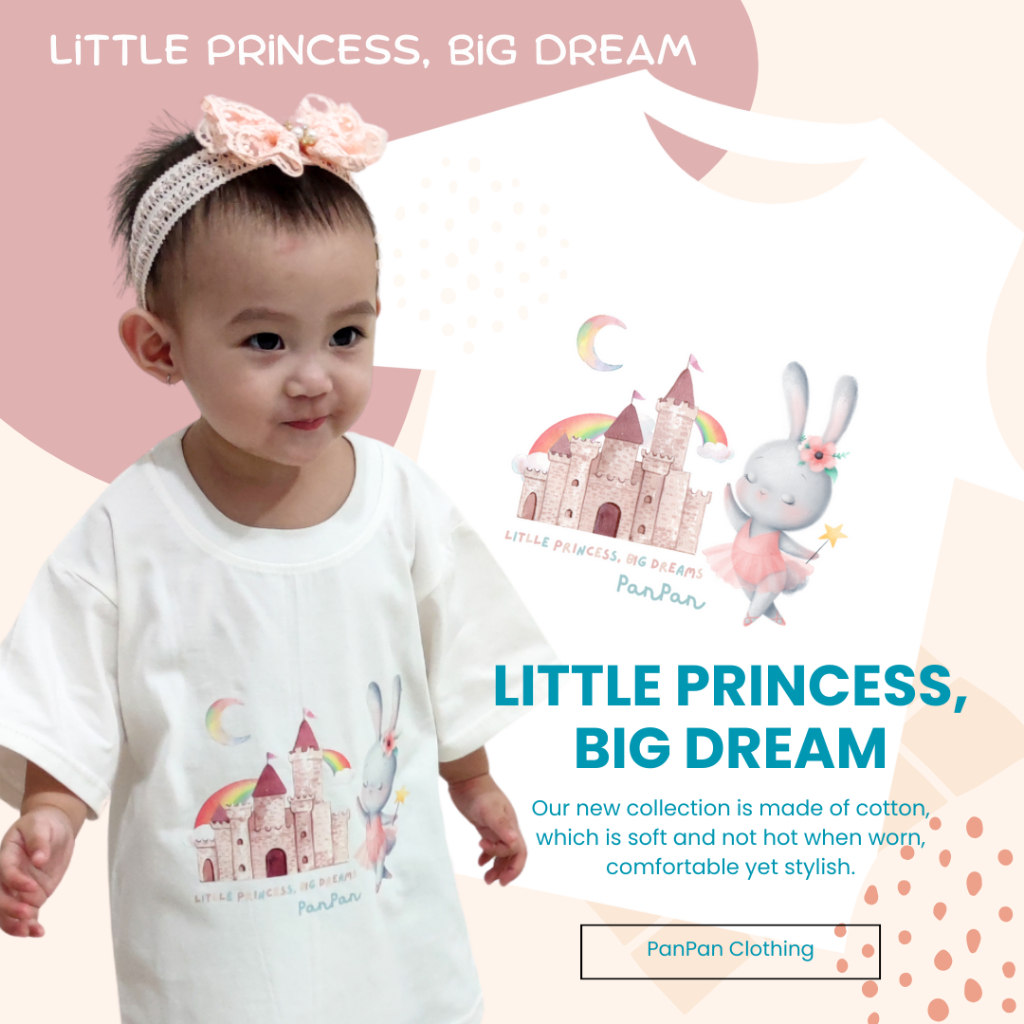 PanPan T-Shirt - Little Princess, Big Dream - Cotton Combed 20S