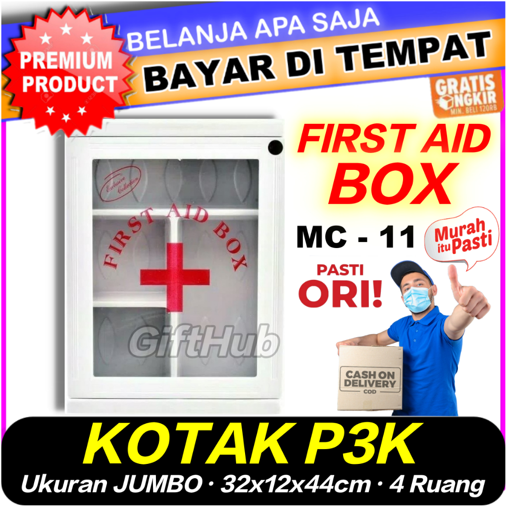 Maspion Kotak Obat P3K Dinding Besar Ukuran Junbo Mirror Box MC-11 First Aid Box Bahan Mika Tebal 4 