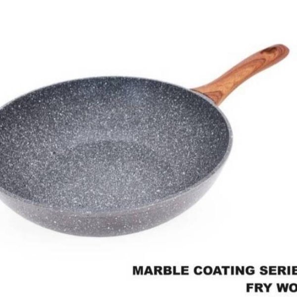 Cypruz Frywok Panci marble granit fry wok pan wajan induksi