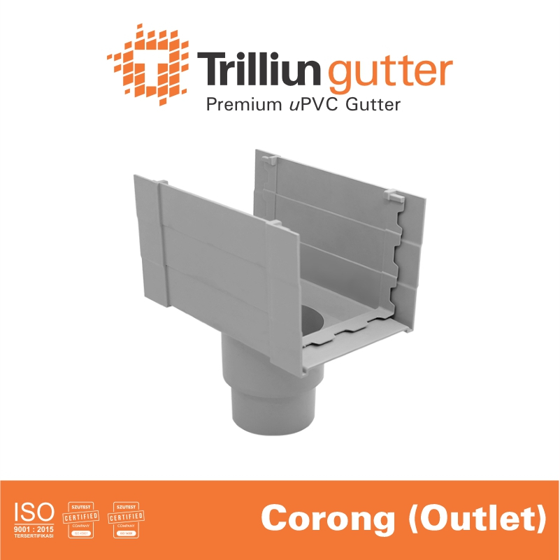 Fitting uPVC Trilliun Gutter Outlet (140) - Talang Air Corong