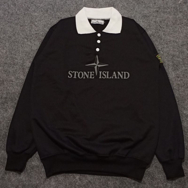 SWEATER CREWNACK HALZIP STONE ISLAND SWEATER CREWNACK ORIGINAL PREMIUM FULL TAG LEBEL ( UNISEX )