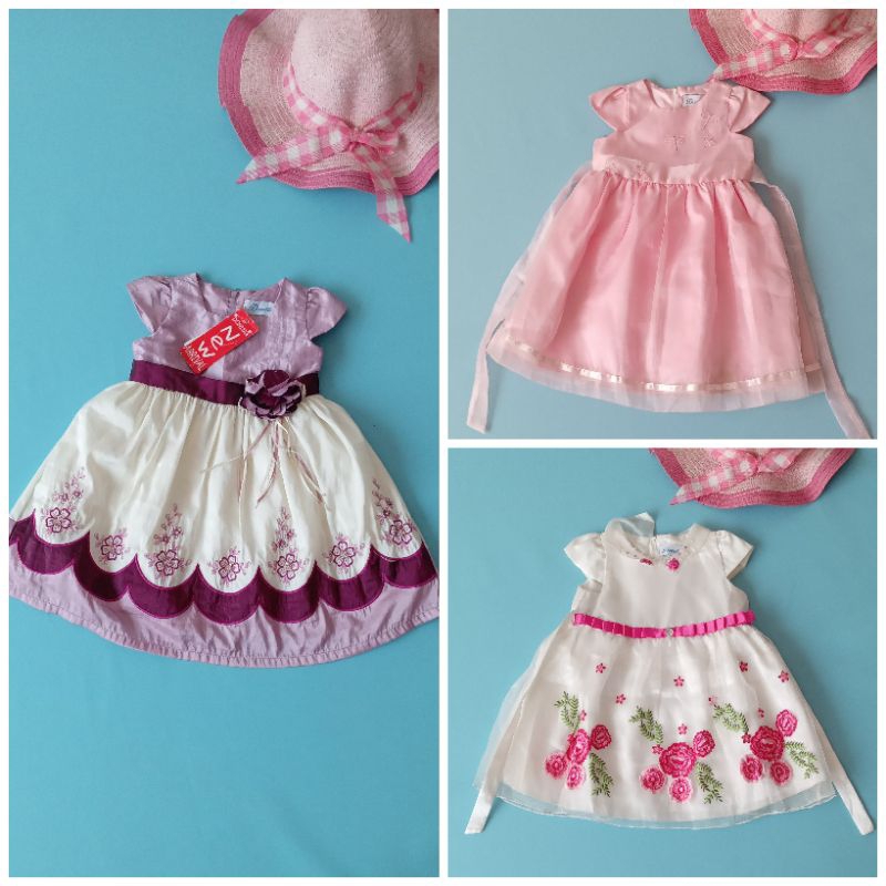 Dress Pesta Anak Organza Lengan Pendek By Donita Size 1-3