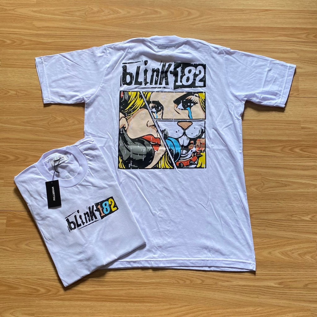 KAOS BAND PULL&BEAR BLINK 182 PUTIH