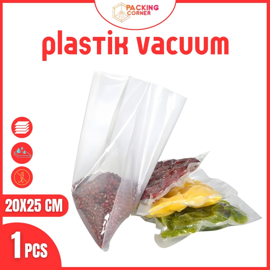 

Plastik Vacum Sealer Makanan Plastic Vacuum Bag Vakum 20x25 cm POLOS Kantong Kemasan Makanan Frozen Food