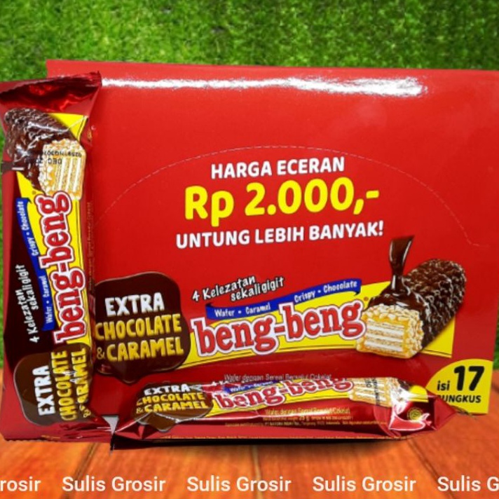 

beng beng extra chocolate caramel 25gr 1 Box isi 17 pcs