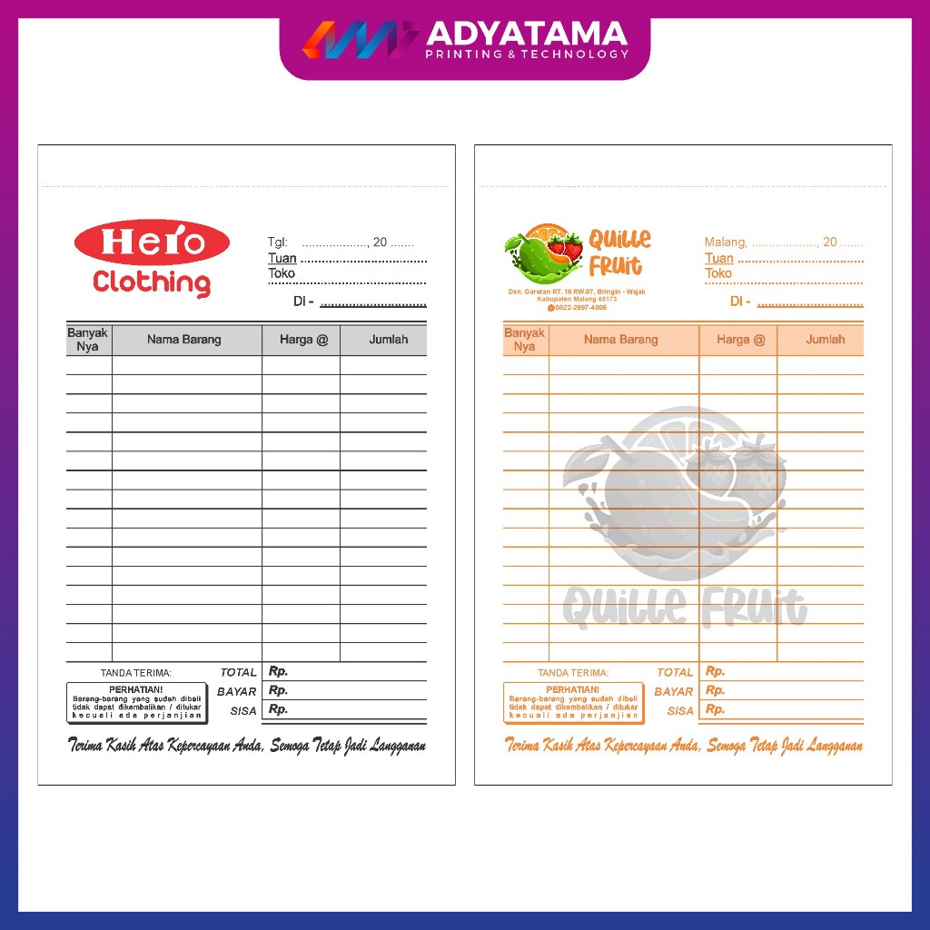 

CETAK NOTA CUSTOM (BEBAS DESAIN LOGO DAN WARNA)