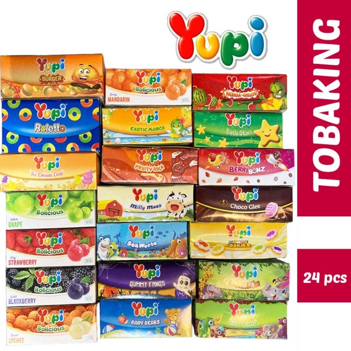 

P61 Yupi Permen Jelly Box isi 24 Burger Bolicious Marshmallow Dino Bear Termurah di