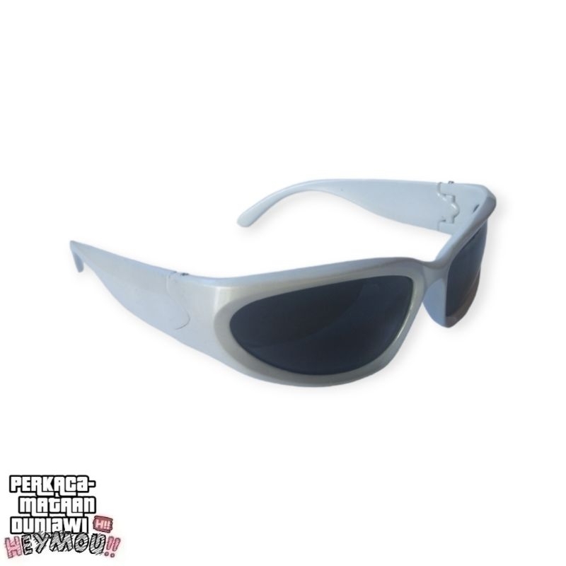 HEYMOU SPORTY Y2K BLACK GLASSES - GREY FRAME KACAMATA